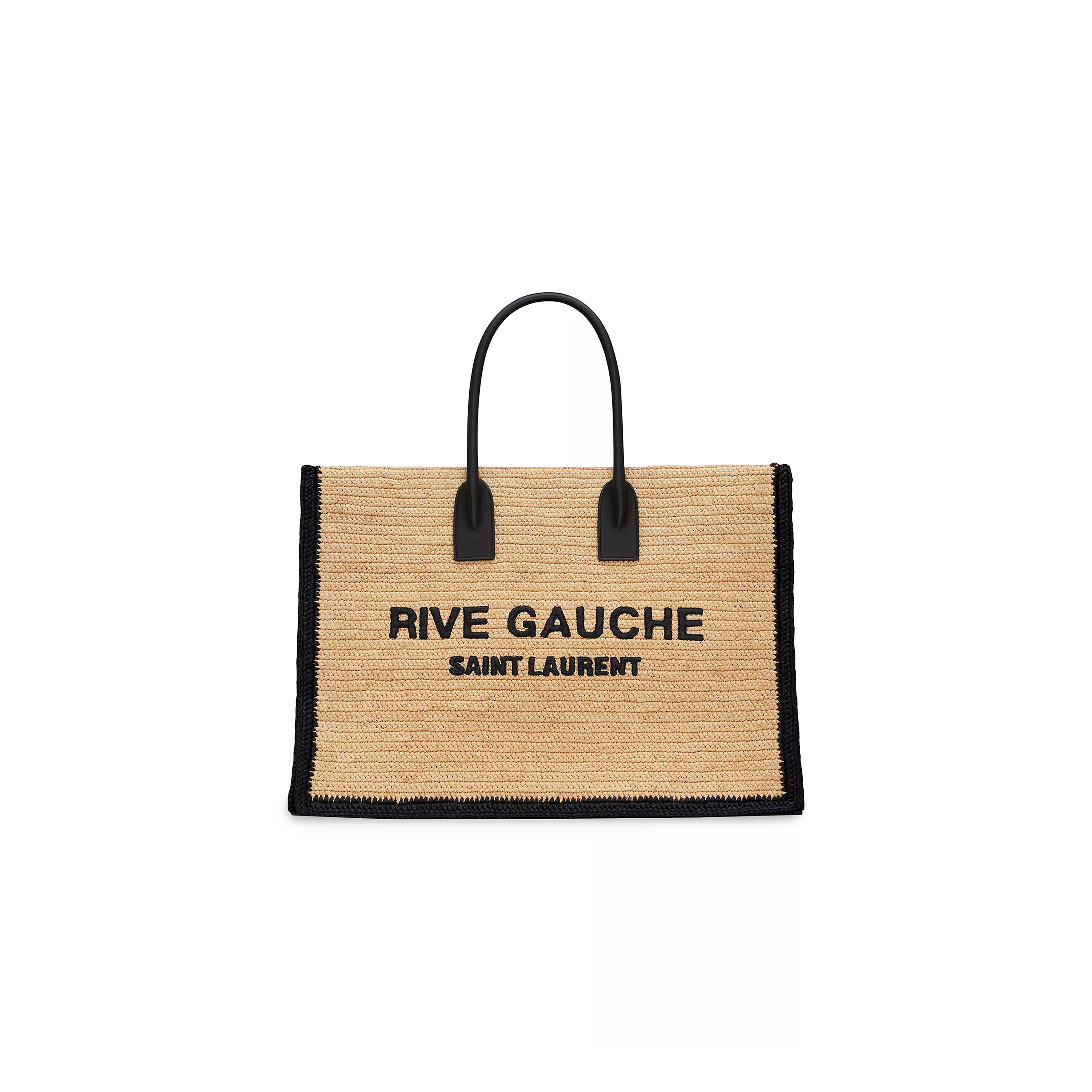 Y*L rive gauche tote bag in raffia and leather 0400018758643 (48*36*16cm)